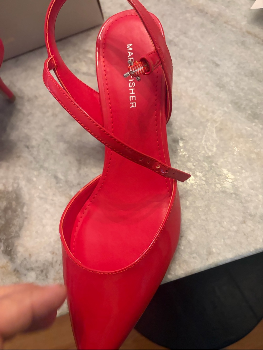 Like New Marc Fisher Red Slingback Heels - Size 8 - Picture 8 of 13